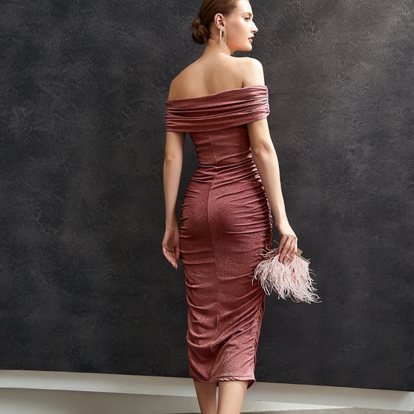 MOTF x Christian Siriano Glitter Gathered Bandage Formal Dress size L - Picture 2 of 11